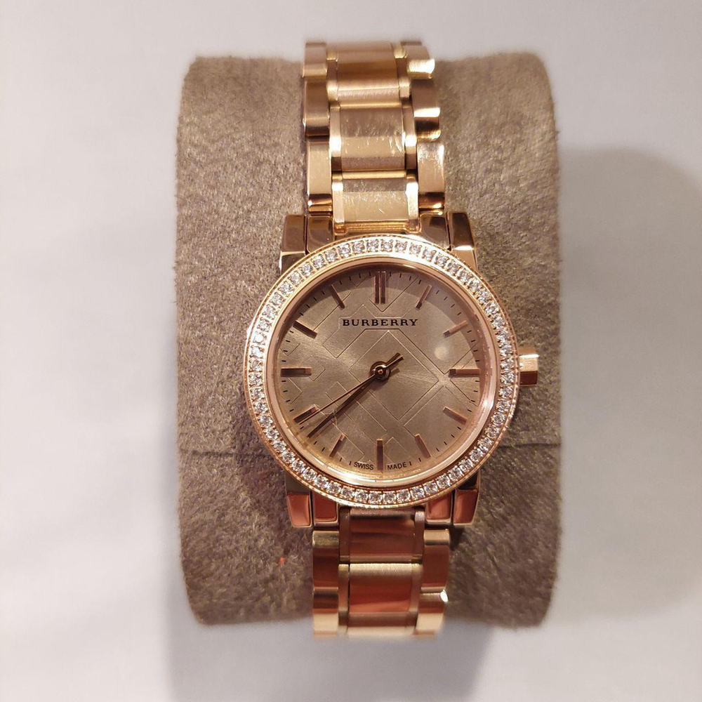 Burberry Rose Gold Tone Diamond Watch - Picture 1 of 7